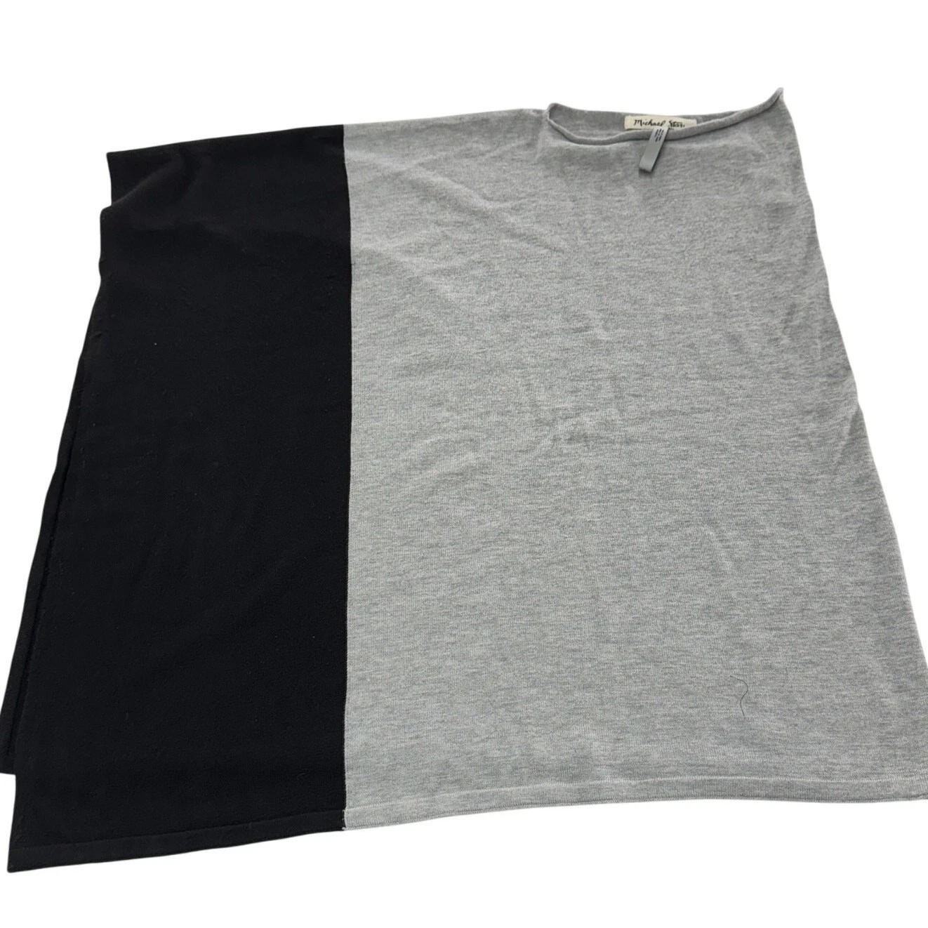 Michael Stars Poncho Womens One Size Grey Black Colorblock Got An Angle