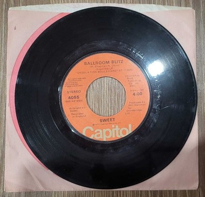 Sweet - Ballroom Blitz /Restless 1973 Capitol 45 RPM 7 