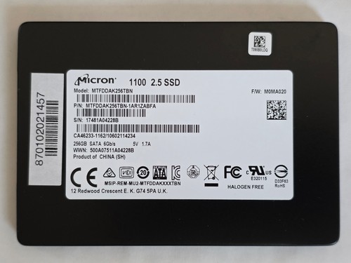 256GB Micron 1100 - MTFDDAK256TBN - SATA III 6Gb/s SSD