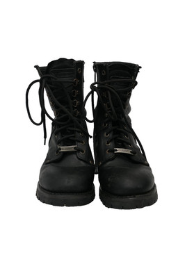Xelement  Black Motorcycle Biker Boots Men's 9.5 Leather Zip