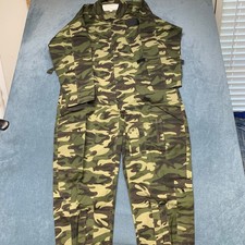 Vintage Woodland Flight Suit Intermediate Coveralls Men XL Mulitcolor Camouflage