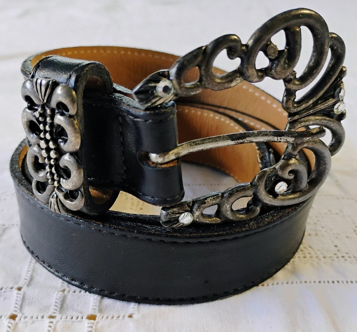 LEATHEROCK Womens Belt Size M Black Leather Embellished  display picture 2
