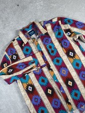 Vtg Wrangler Cowboy Cut Shirt Mens XL Colorful Aztec Western Rodeo 90s Y2K