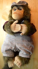 VTG Hosung Chimpanzee Monkey Chimp Hand Puppet 1994 Golf Outfit Plush