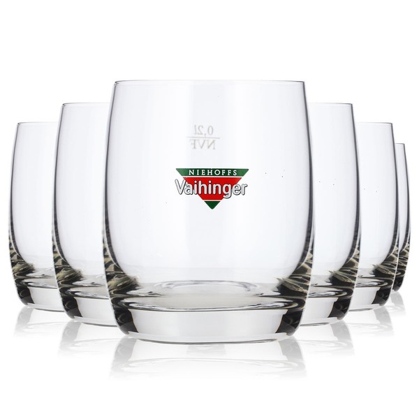 6X Vaihinger Saft Glas Tumbler 0,2L Farbiges Logo Bistro Becher Nvf (6Er Set)-image