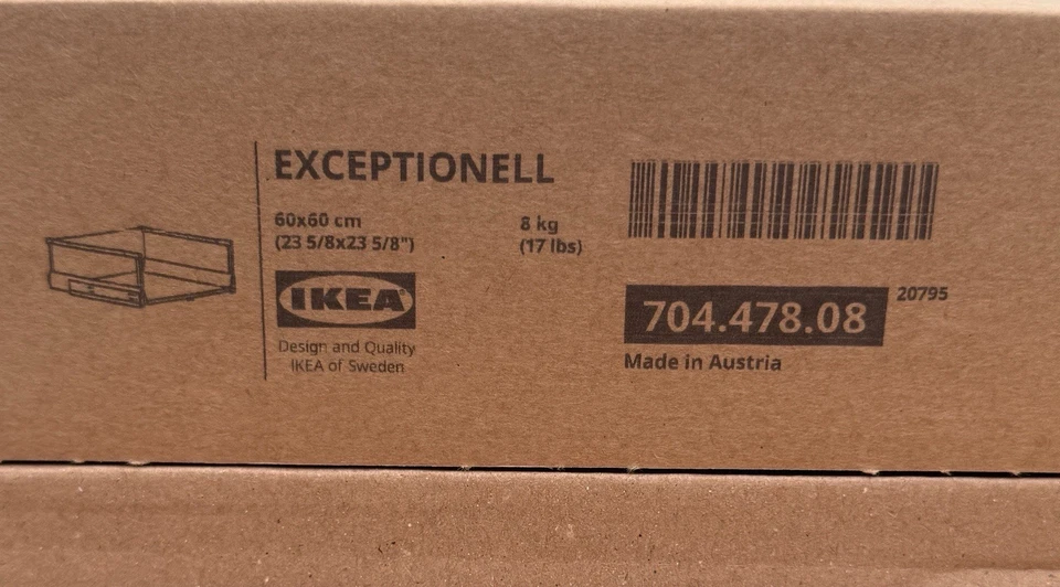 IKEA Exceptionell Metod 60 x 60 hoch vollauszug Schublade weiß 704.478.08 - Bild 2 von 2