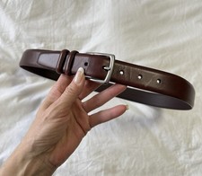 Polo Ralph Lauren  Men  s 36  Belt Brown Italian Leather Silver Buckle Dress