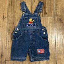 Vintage 90s Winnie The Pooh Shortalls/Overalls Size 2T P Is For Pooh