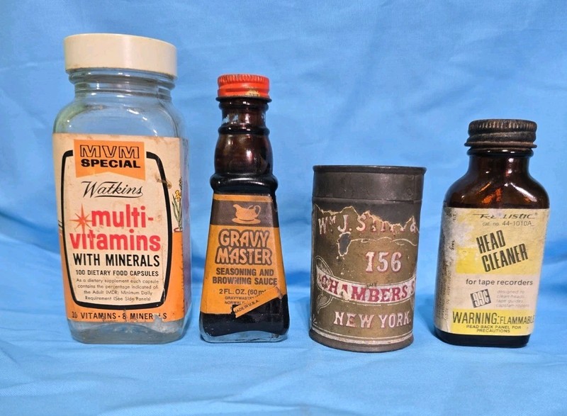 Misc. Lot Of Household Advertising Bottles Watkins, Gravy Master, J.S. &...