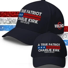Flexfit Baseball Cap "True Patriot" Charlie Kirk Voices - Not Violence 