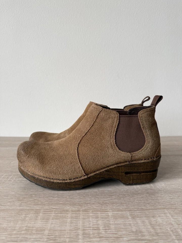 Dansko Frankie Chelsea ботинки коричневый замши кожи женщин 9 лодыжки сабо без шнуровки - Изображение 4 из 4