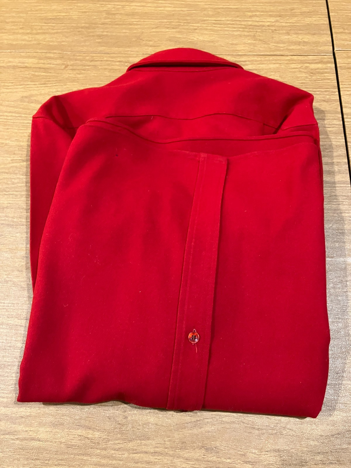 Vintage Pendleton Solid Red Shirt 100% Virgin Woo… - image 7