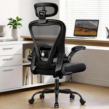 Ergonomic Office Chair with Headrest Lumbar Support - High Back Mesh Design