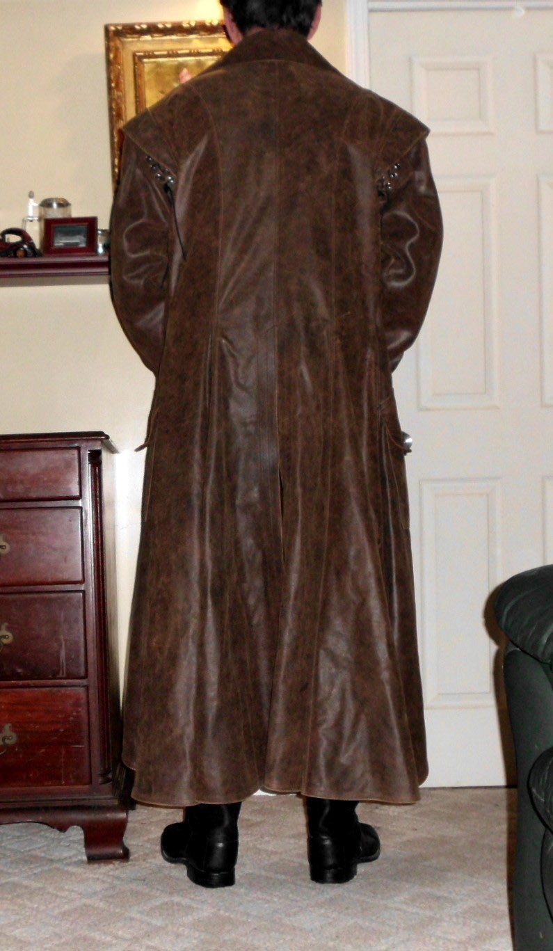 Ravenswood Brown Leather long Coat Size Large. LA… - image 11