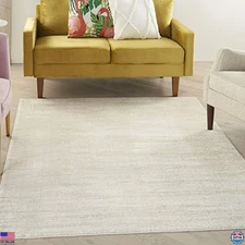 Nourison Home Essentials 6' x 9' Ivory Beige Area Rug - Indoor/Outdoor, Easy