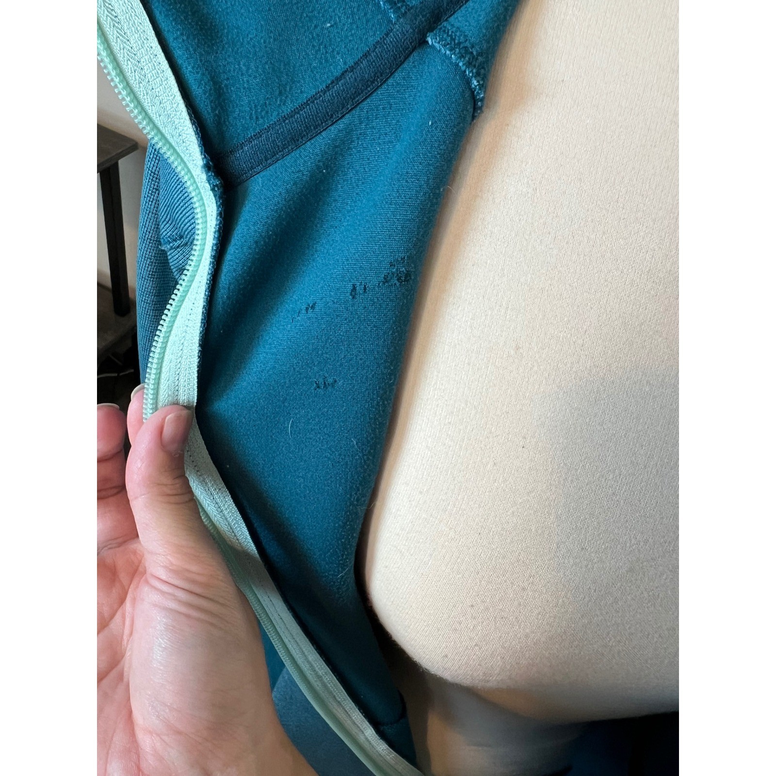 Under Armour ColdGear Teal Blue Textured Fleece H… - image 3