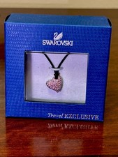 Pink Swarovski Crystal Heart Necklace, 16 Inch, New/Tags/Box /COA, MSRP 72.00
