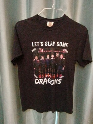 Men's Med Let's Slay Some Dragons Tshirt Preists Funny