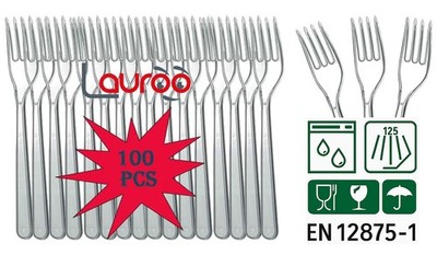 Mehrweg Gabel Transparent Plastikgabel 125 Waschgänge   100 Stück