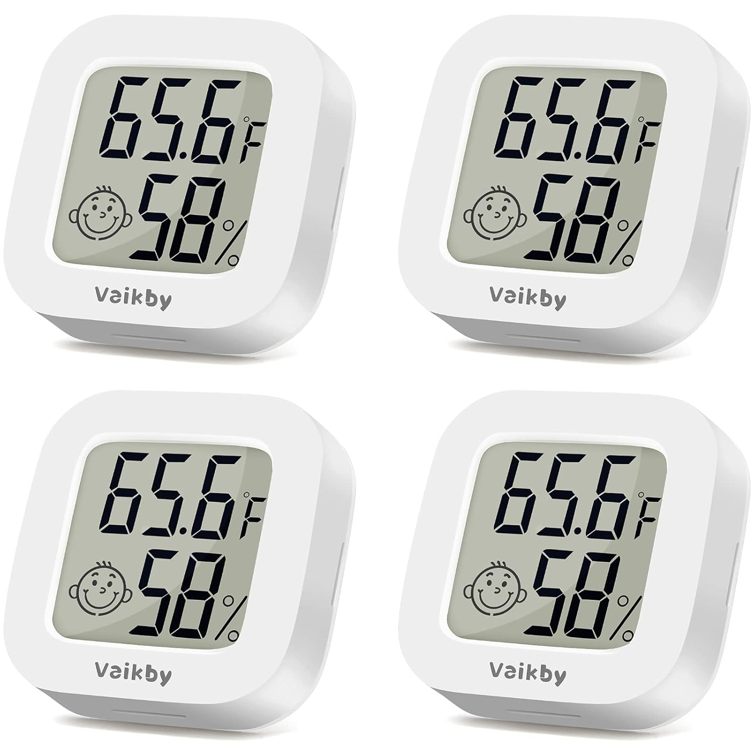 Vaikby Indoor Thermometer 4Pack, Humidity Gauge Meter Digital Hygrometer 