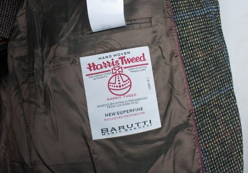 HARRIS TWEED Men BARUTTI Tweed Sport Jacket Windowpane Check Hacking sz 118/L50 - Imagen 21 de 24