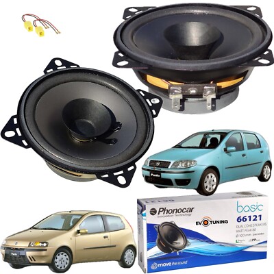 Paar Lautsprecher Phonocar Bicone Hinten für Fiat Punto 188