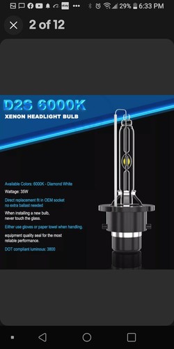 For Lexus ES330 2004-2006 - 6000K Front Xenon HID Headlight Bulbs Low Beam Qty2 - Picture 2 of 7