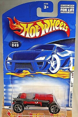 2001 Hot Wheels #49 First Editions 29/36 OLD #3 Red w/Large Chrome 5 Spoke Wheel