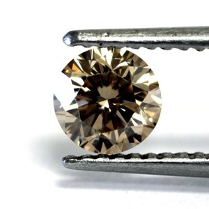 GIA Loose Certified .68ct VS1 yellowish brown round diamond vintage estate 