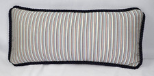 Corded Accent Pillow made w Ralph Lauren Poet's Society Striped Fabric 15x7