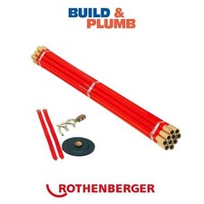 Rothenberger Polypropylene Plumbing Drain Rods Set, Plunger & Worm Screw 130080