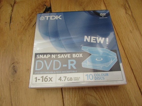 6x TDK Snap N' Save Box Dvd-R 1-16x 4.7gb Pack Of 10 Colour Single Sided Discs - Picture 3 of 4