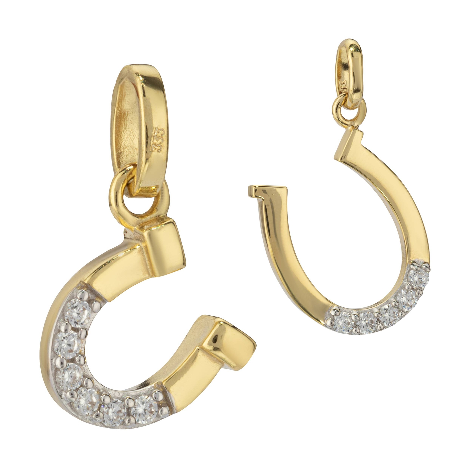 Ciondolo Portafortuna Ferro Di Cavallo - In Oro 333 Giallo Con Zirconi, 9.3x7.8mm - Foto 7