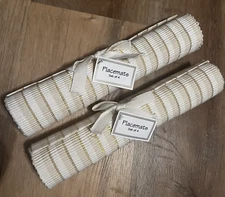 Two New Sets Of 4 Each Placemats Tablewear By Marsha Blanke Ivory Beige Gold