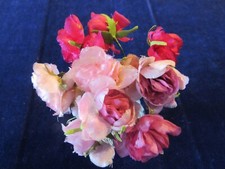 Vtg Millinery Flower Collection Pink Shades 12pc Pure Silk 1 1/2" German H5234