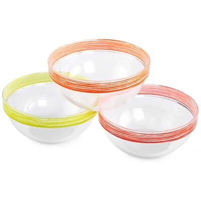 LUMINARC Brush Mania Empilable Bowl Set of 3 Tempered Glass Bowl Set 1.1qt