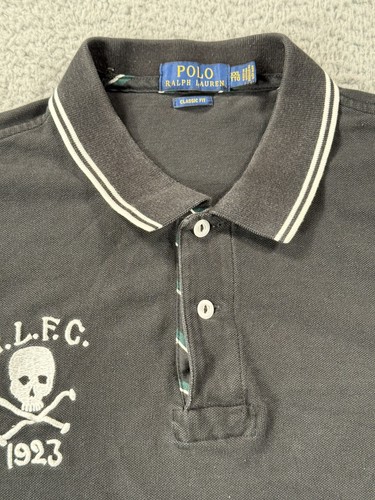 Polo Ralph Lauren camicia uomo 2XL nero rugby RLFC teschio manica corta logo pony - Foto 8 di 12