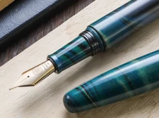 Wancher Dream Fountain Pen | TRUE EBONITE - MARBLE GREEN , Calligraphy Pen