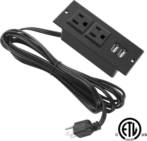 Strip Flat Plug Desk Strip Socket Flush Mount Charging with 2.1A Max - Picture 5 of 12