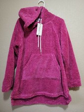 Womens Small Hot Pink SUPER SOFT Fleece Pullover Hoodie Warm Christmas NEW TAG