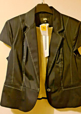 Bnwt Marks And Spencer Stretch Cropped Short Sleeved Jacket Size 16 Tag £39.50