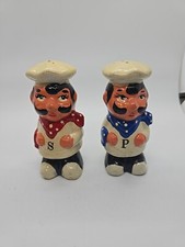 Vintage Ceramic Italian Chef Figural Salt and Pepper Shakers Pair — listing 4