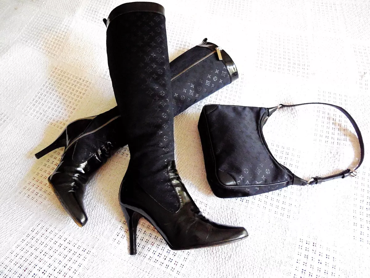 Louis Vuitton Mini Lin Black High Boots