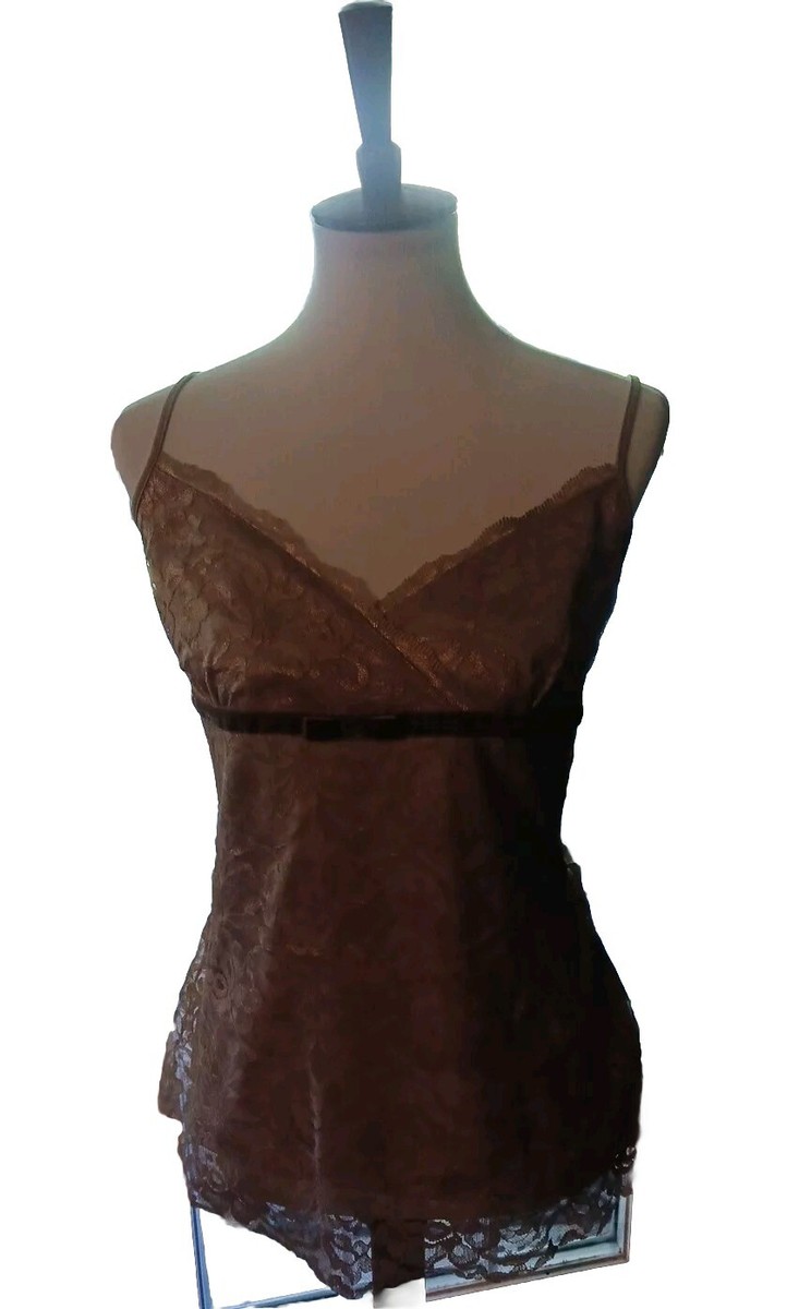Lace Camisole Express Bra Cami Adjustable Strap Slim Lined Zip Bra