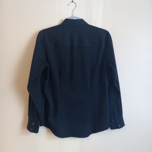 Camisa de lana negra LL Bean vintage talla M 12 abotonada para mujer ajustada inteligente - Imagen 2 de 11