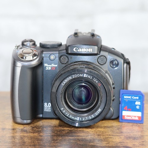 Canon PowerShot S5 8.0 MP Digital Camera *TESTED* W AA + 4gb SD