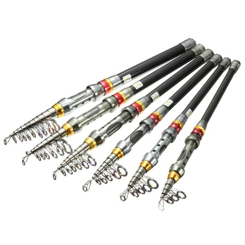 Telescopic Fishing Rod Spinning Pole Carbon Fiber Rods Sea Freshwater Portable - Picture 3 of 18