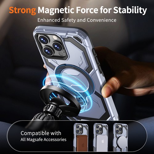 For iPhone 16 Pro Max 15 14 13 Shockproof Hard Ring Stand Back Rugged Case - Picture 59 of 60