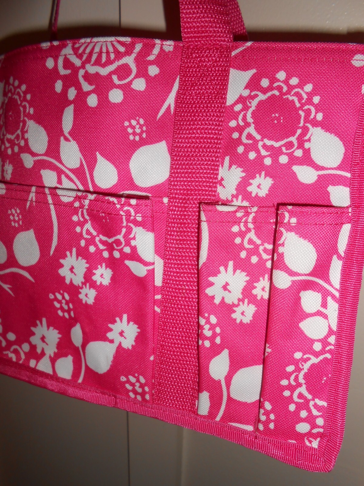 ThirtyOne Pink Paisley Small Utility Tote w/ 5 Pockets Special Ed