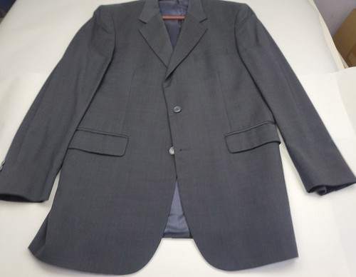 Mens Bill Blass L41 Navy Blue Suit Jacket Bill Blass 90s Long 2-Button Blazer - Picture 2 of 16
